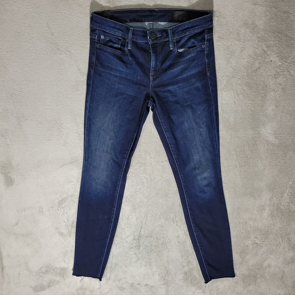 Vince Riley Womens Raw Hem Skinny Jeans Blue Sz 27